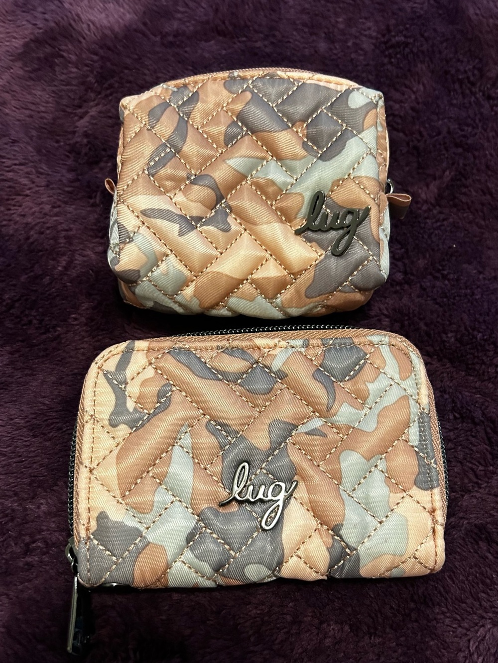Lug Camo Rose Chipper Wallet and Choo Choo Mini pouch